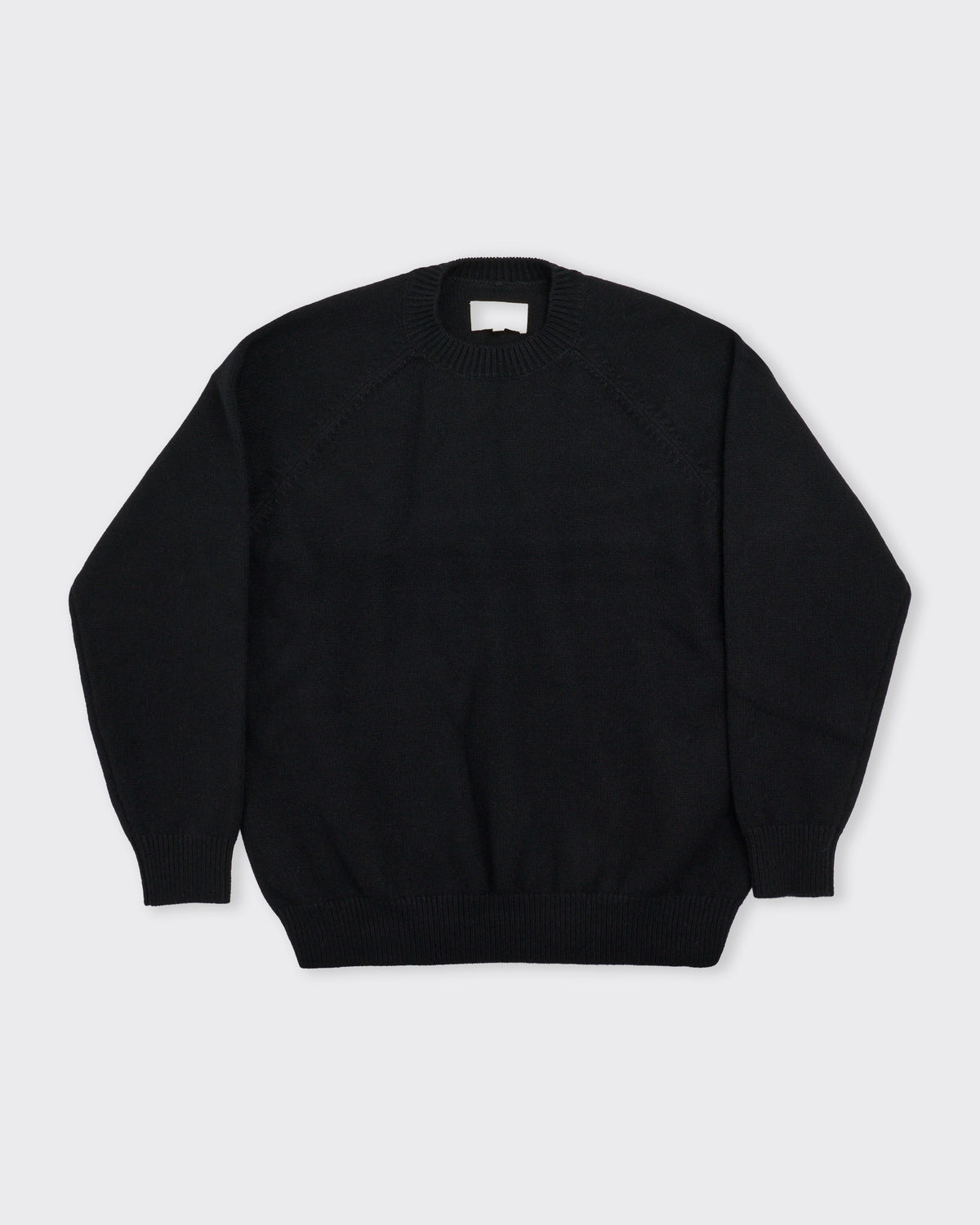 Yoko Sakamoto Raglan Crew Neck Knit in black, front
