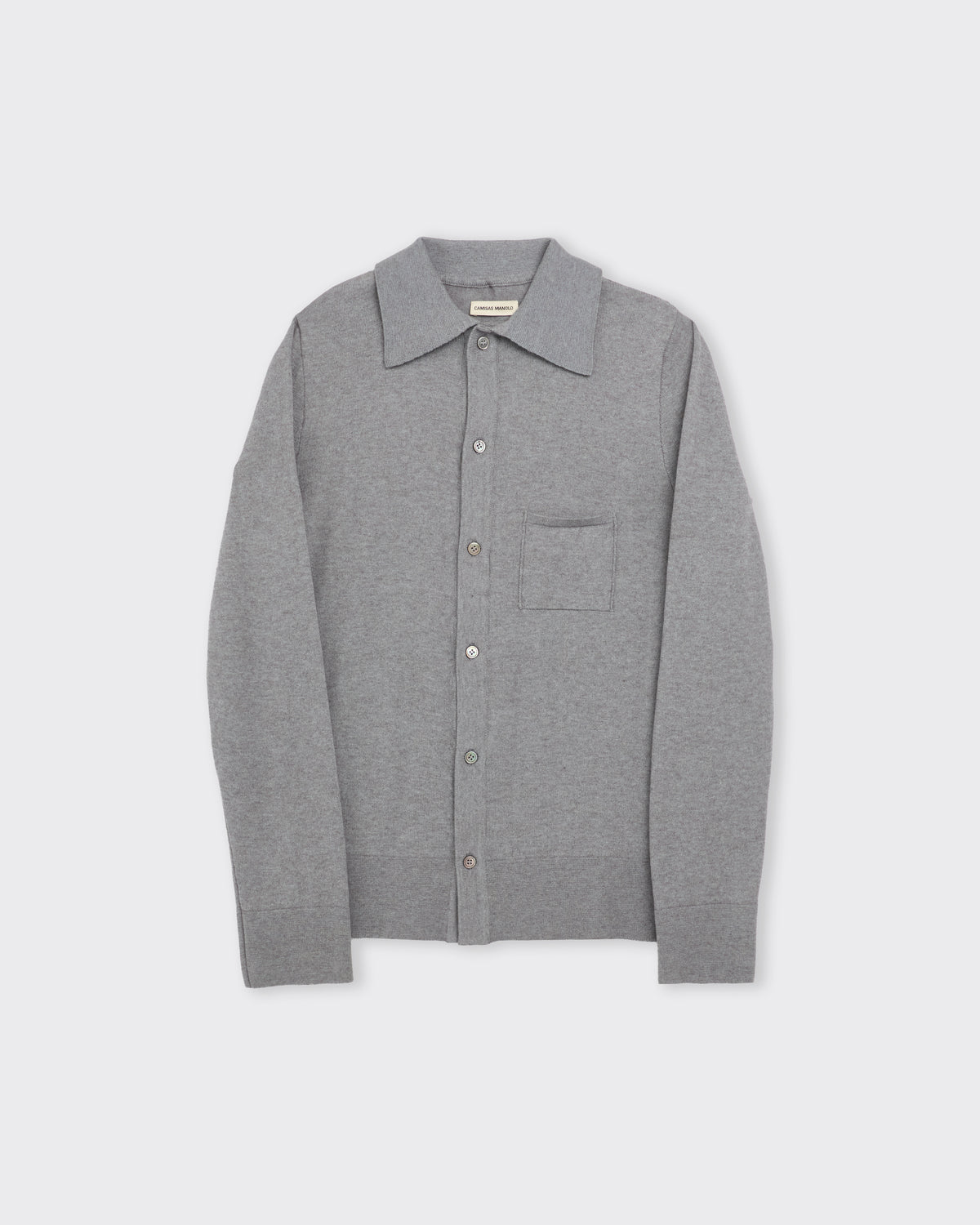 Camisas Manolo Knitted Shirt in light grey, front