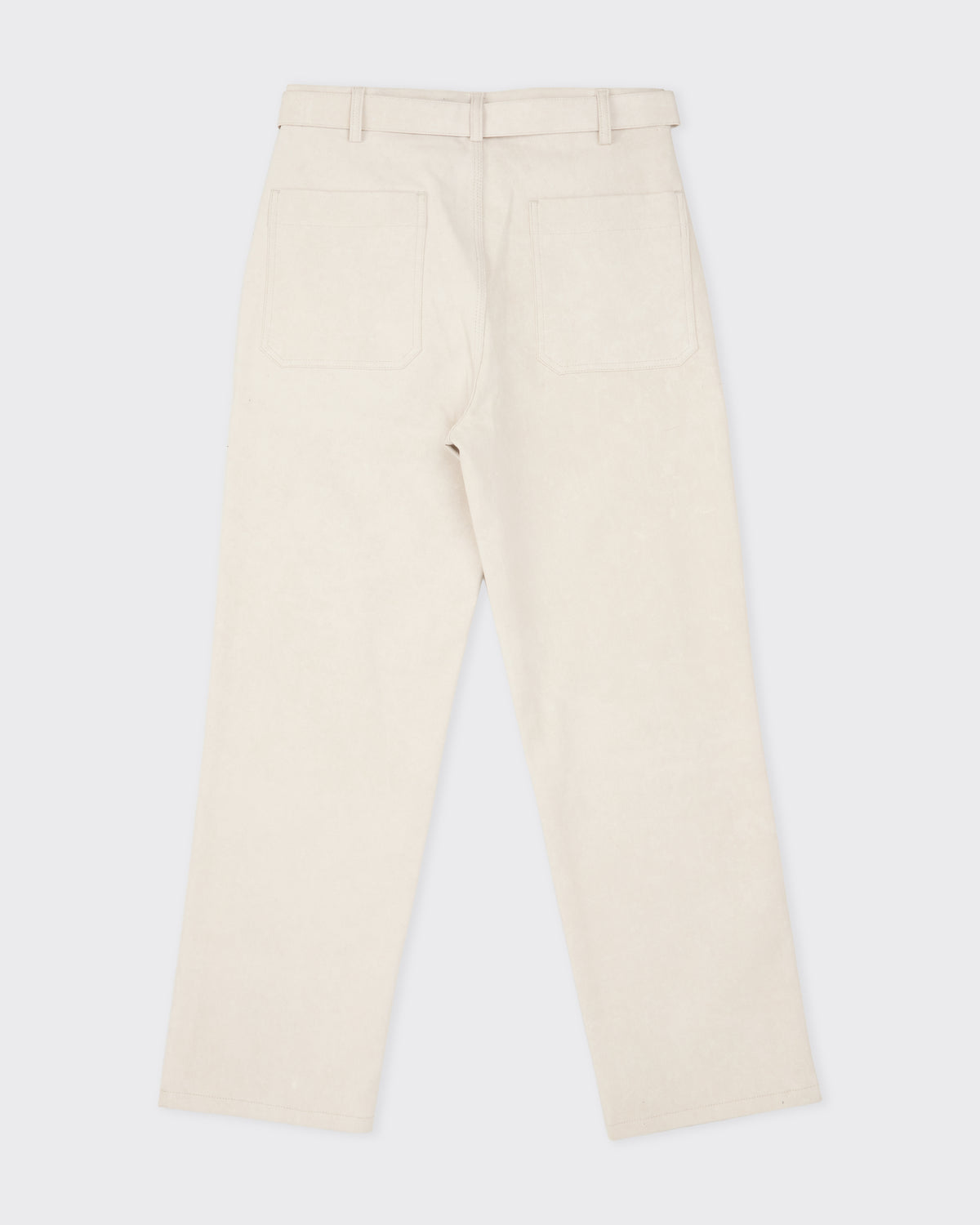 Colbo Belt Pants in painted natural denim, back