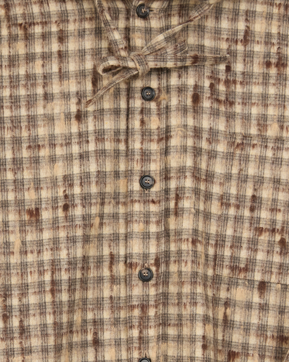 Colbo Hooded Shirt in tweed check 3D, fabric detail