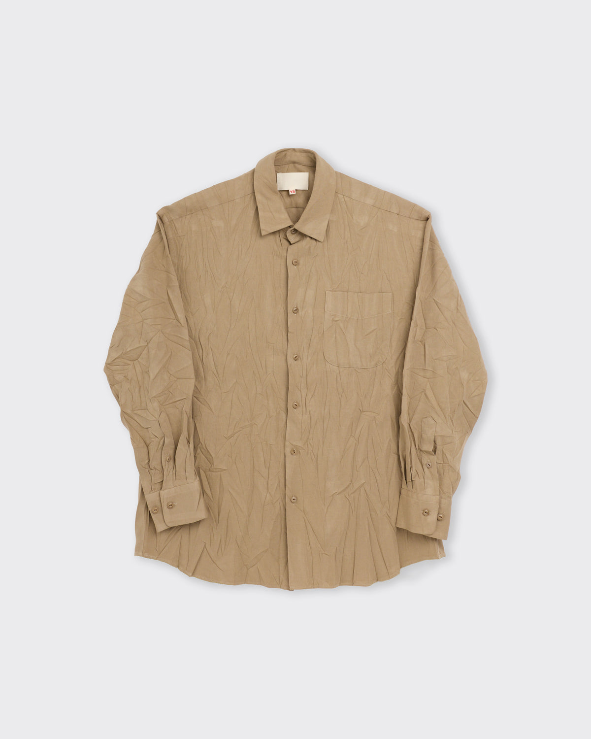 Yoko Sakamoto Regular Collar Shirt in beige, front