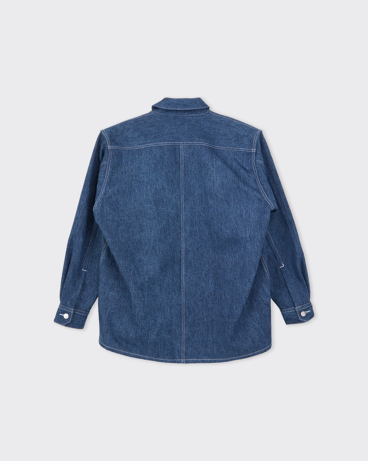 Colbo Overshirt in stone blue denim, back