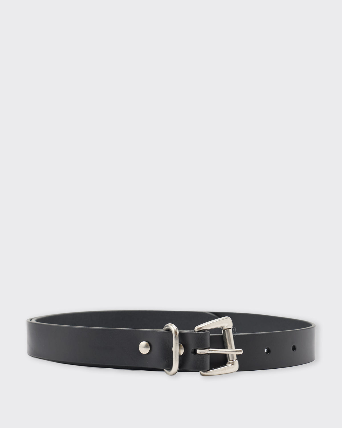 Yoko Sakamoto Standard Belt Wide in black and silver, laid flat