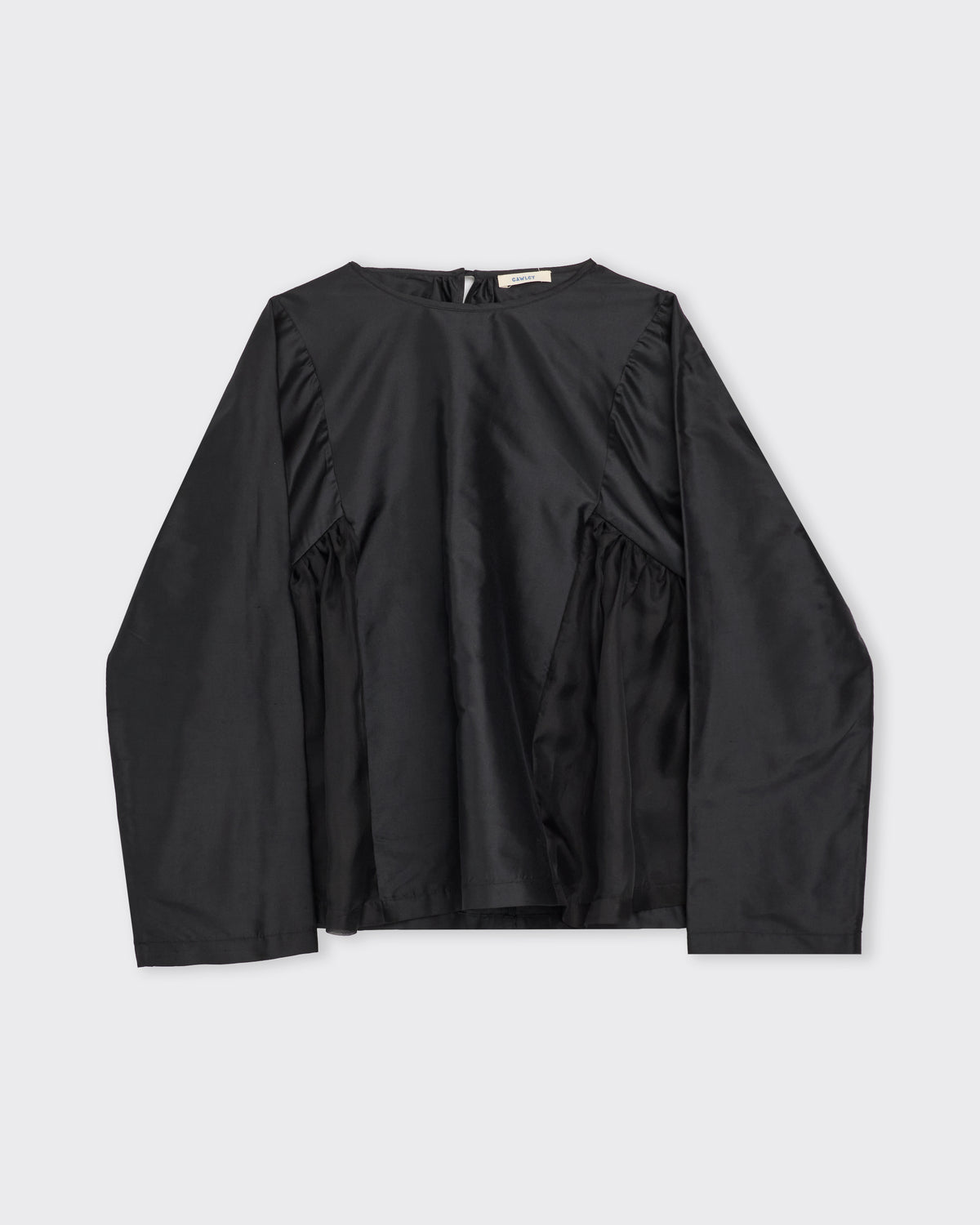Cawley Silk Dupion Nora Blouse in black, front