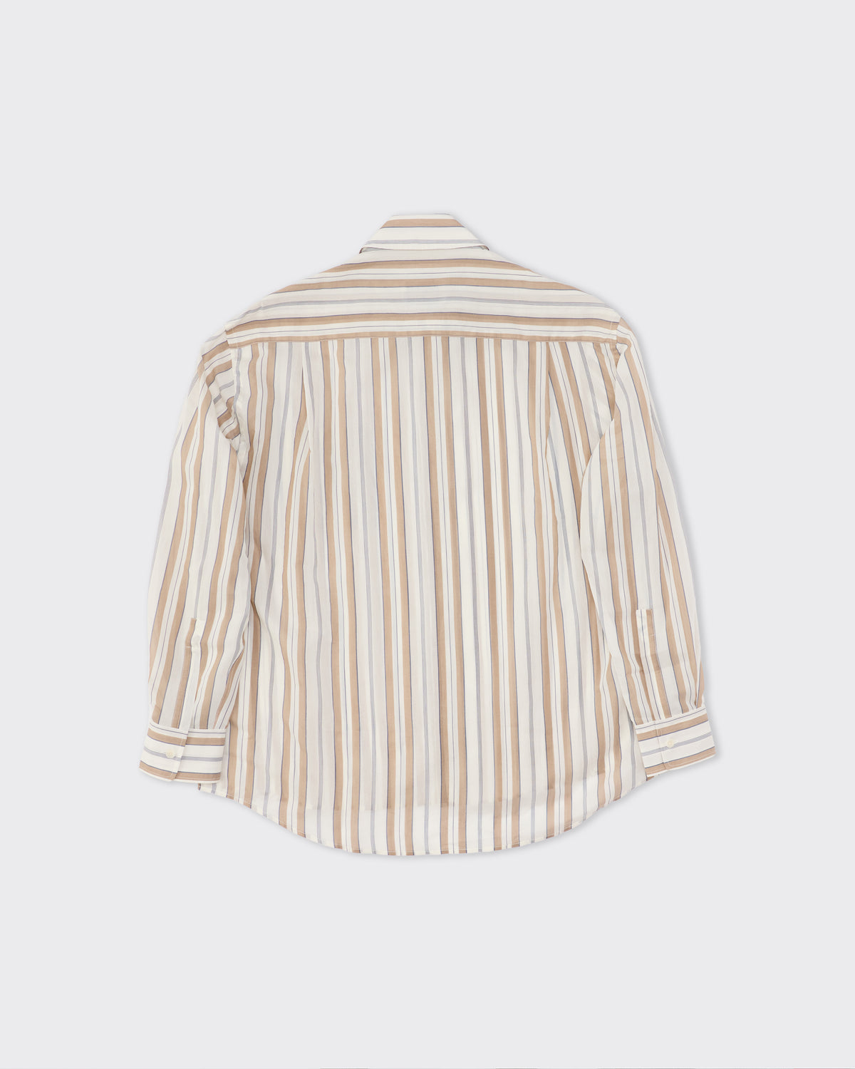 Colbo TK Shirt in multi stripe cotton-silk, back, flat lay