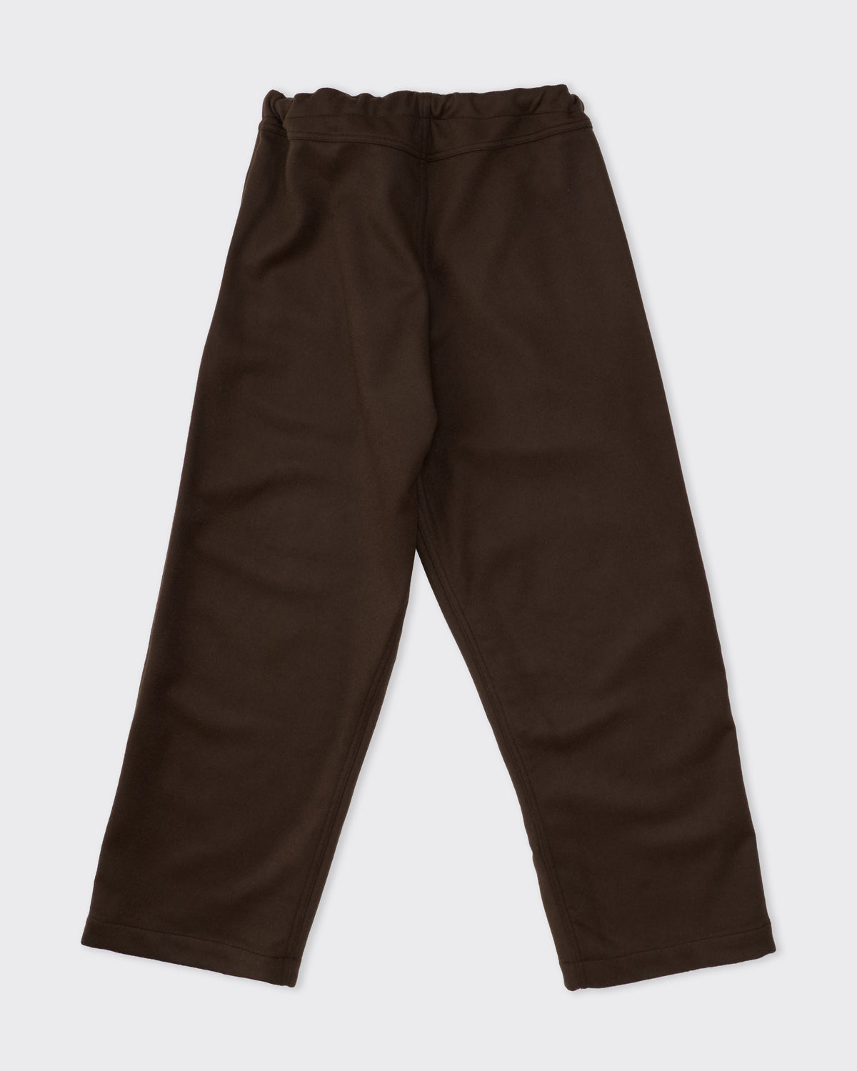 Colbo Farm Pants in military brown Italian wool, back, flat lay
