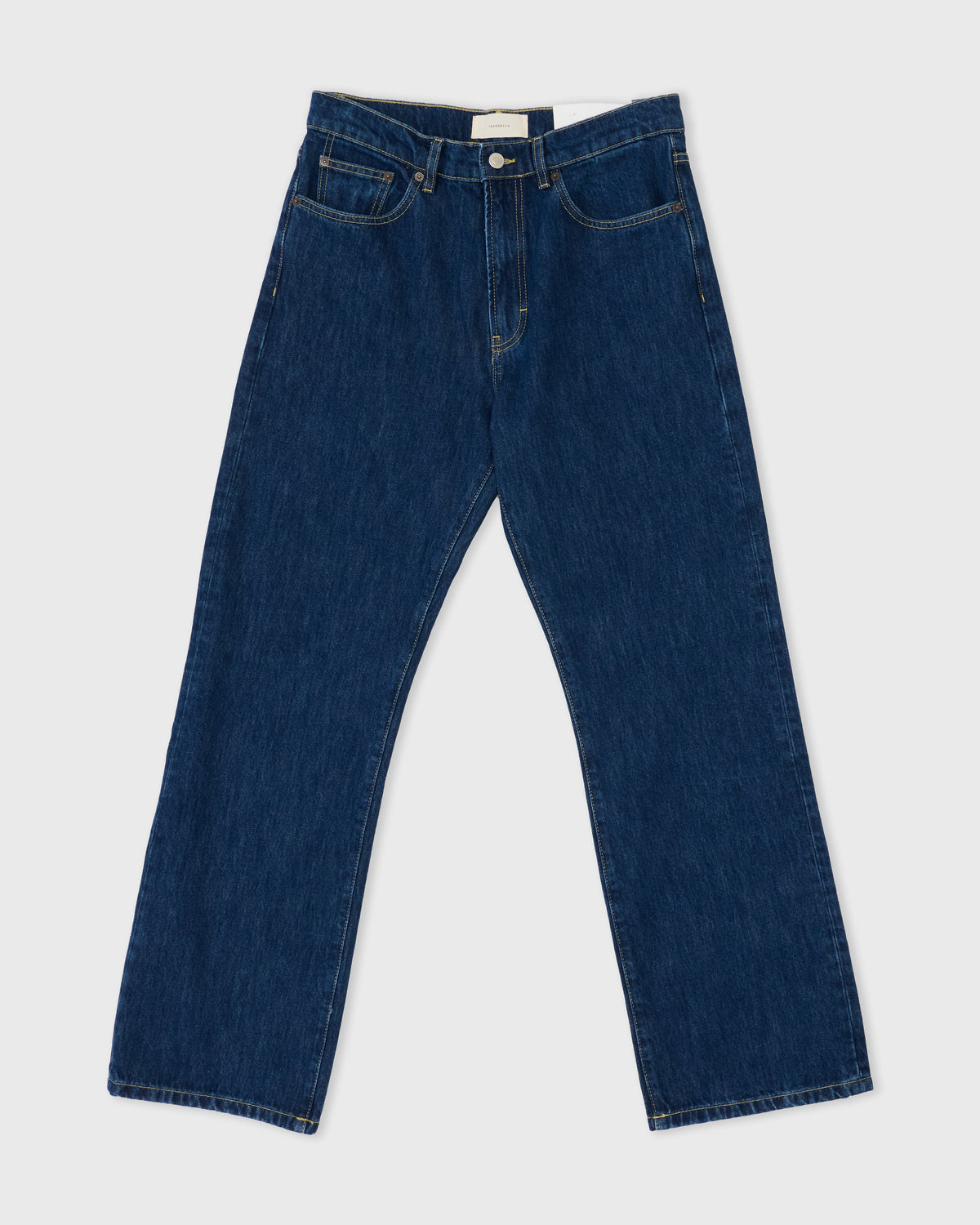 Jeanerica Vega in blue 2 weeks denim, front, flat lay