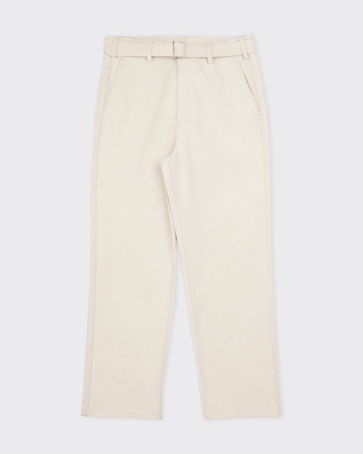 Colbo Belt Pants in painted natural denim, front