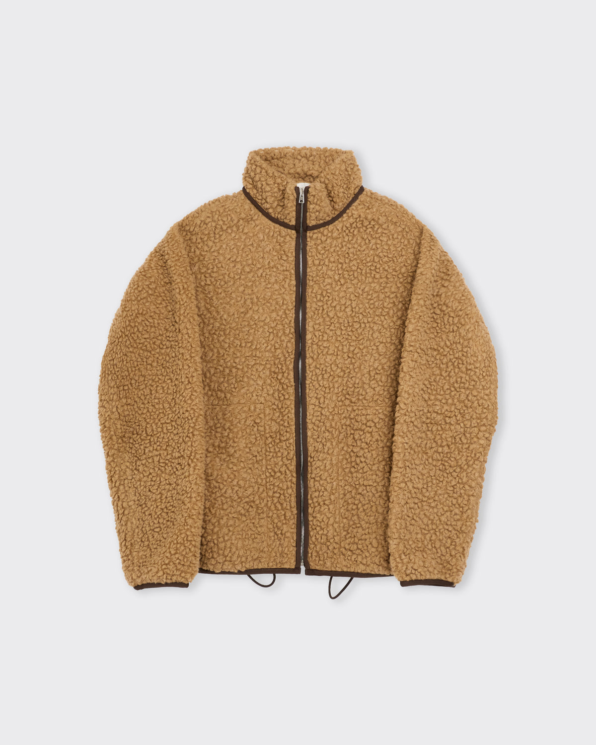 Ranra River Wool Fleece Jacket in sand, front