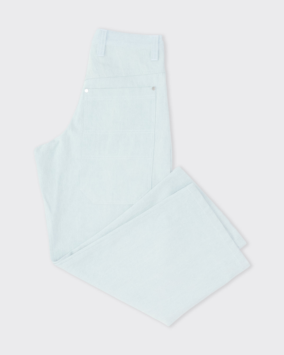 Colbo Big Pocket Denim in summer blue cotton, side, flat lay