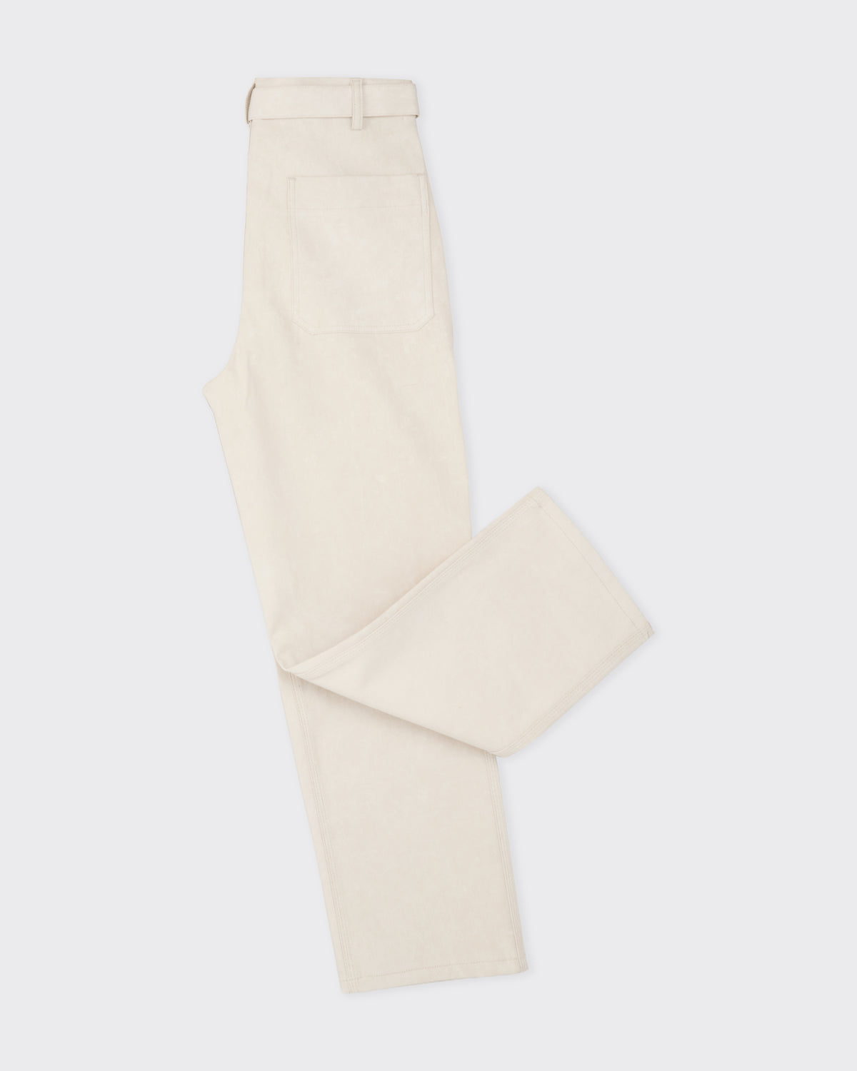 Colbo Belt Pants in painted natural denim, back detail