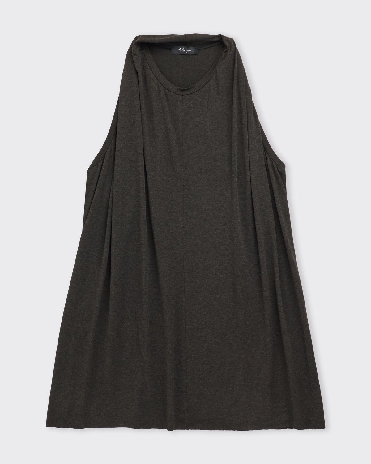 Wanze Scarf Jersey Tank in charcoal, front