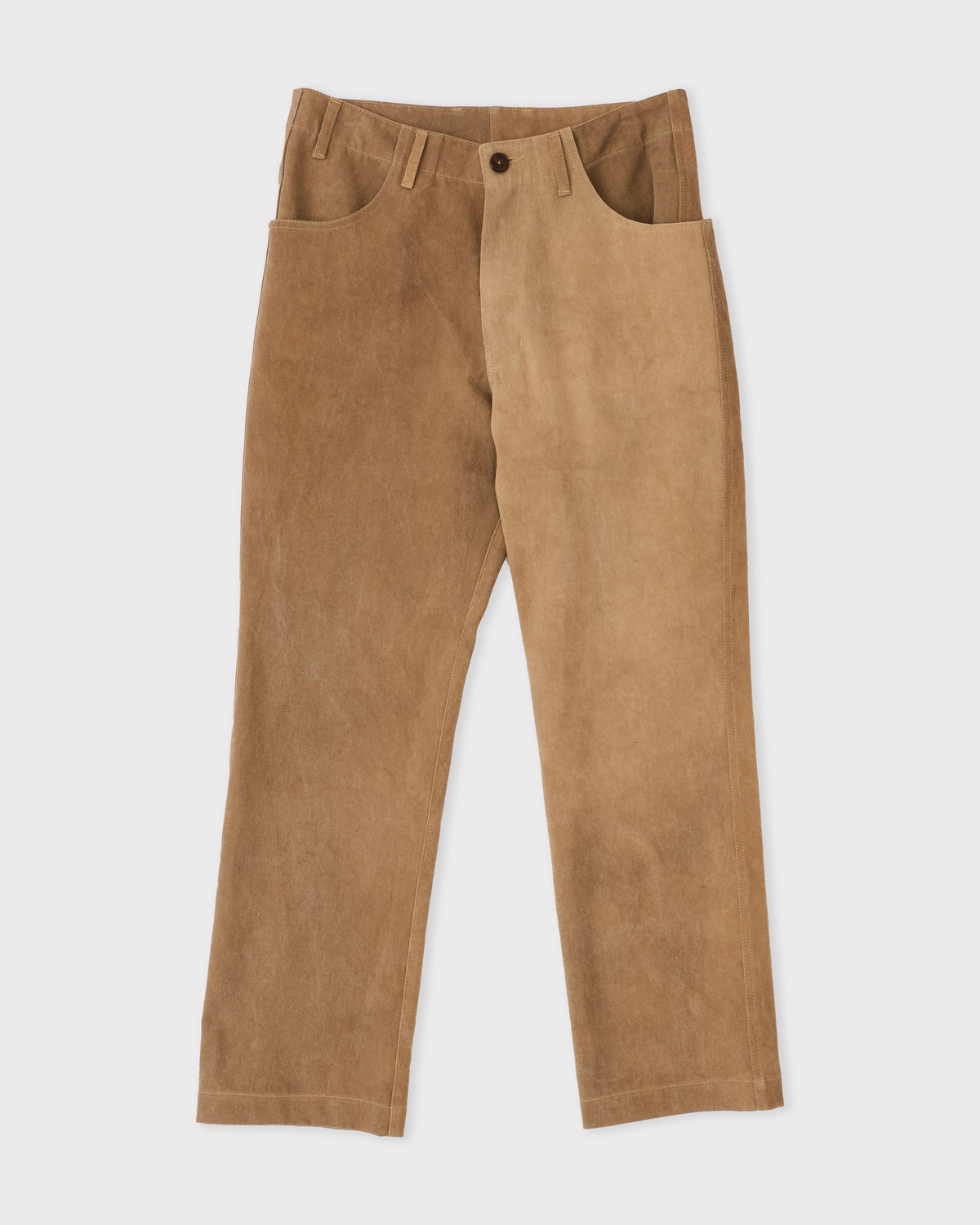 Colbo Fox Pants in washed clay cotton, front, flat lay