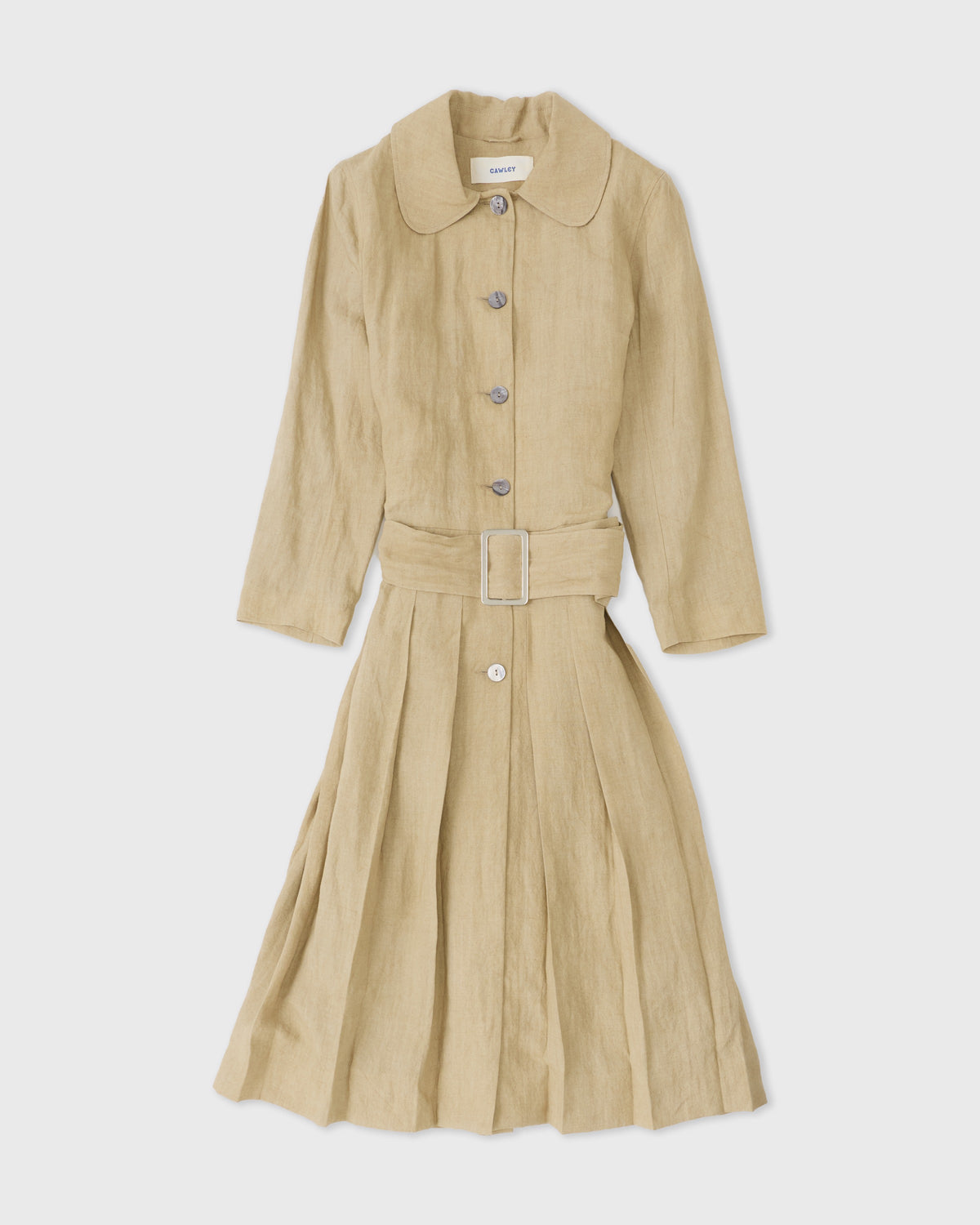 Japanese Triple Wash Hemp Willow Coat, Beige