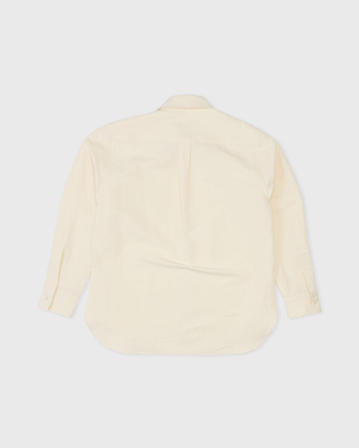 Colbo Metrics Shirt in ivory cotton-linen, back, flat lay