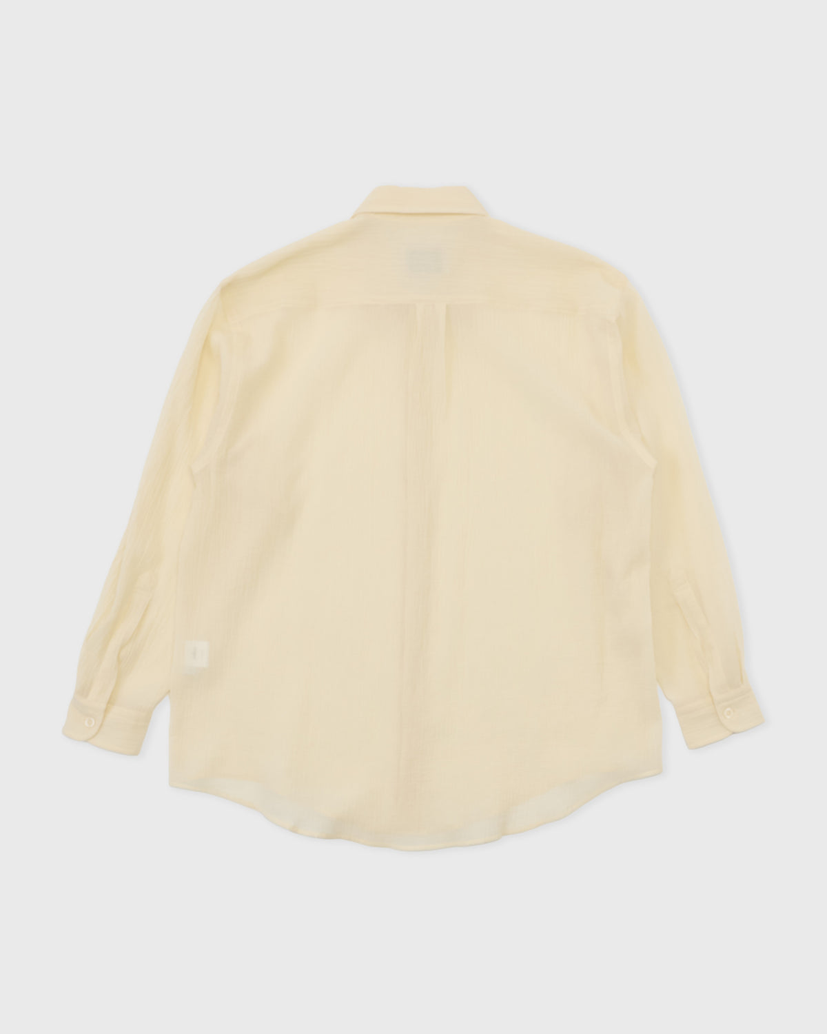 Colbo Office Shirt in light sand cotton, back, flat lay