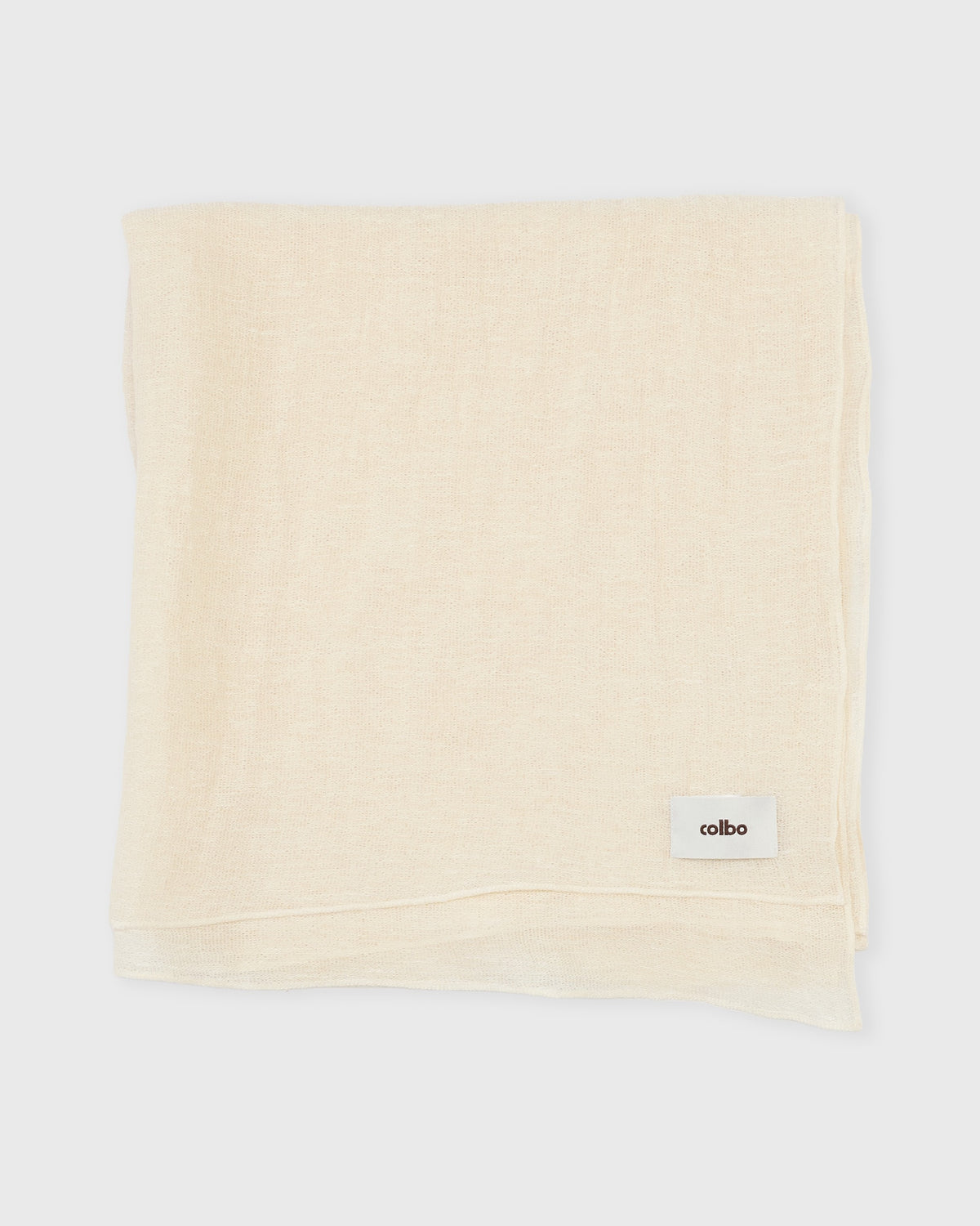 Colbo Scarf in natural modal-wool, folded, flat lay