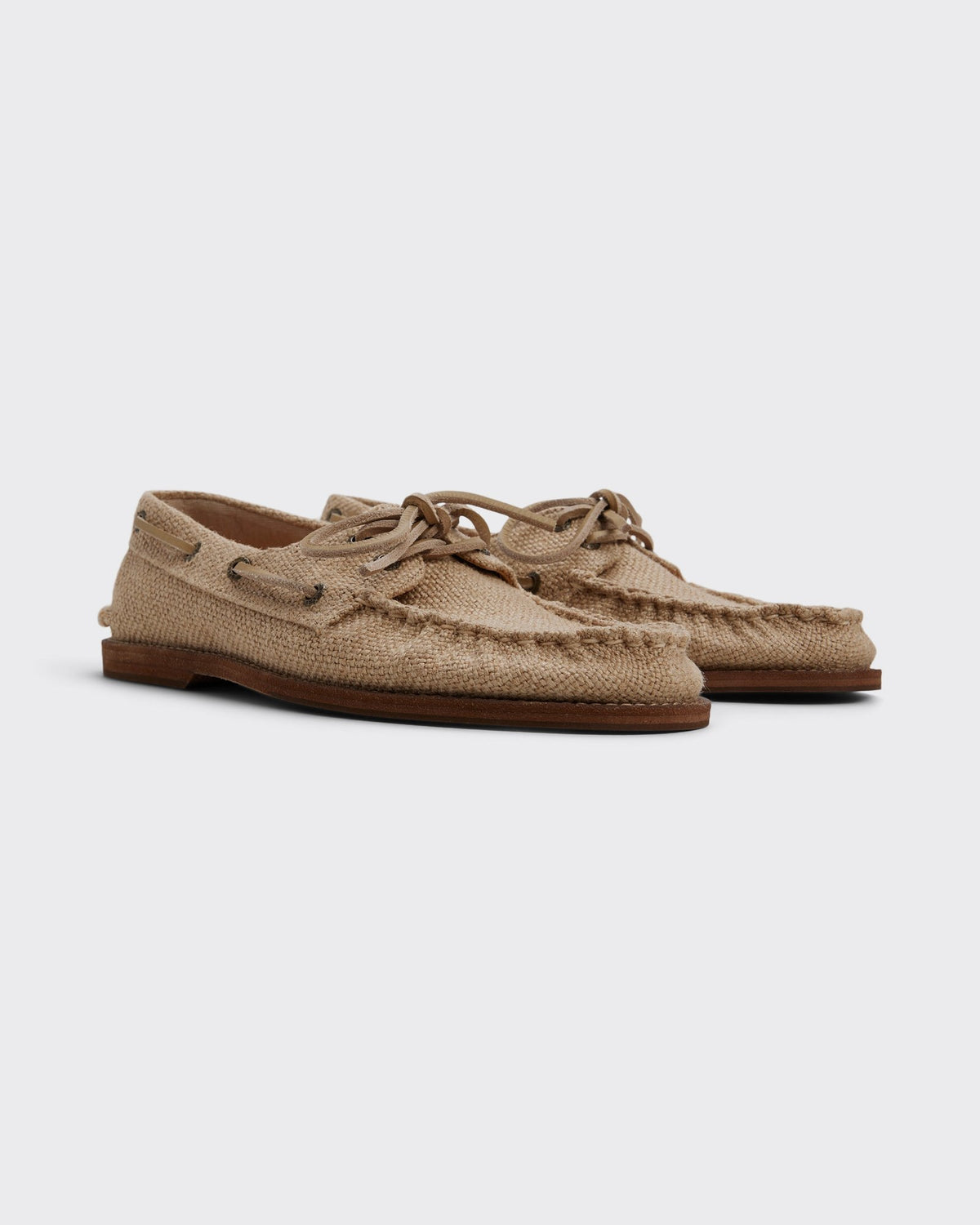 Sperry x Colbo Authentic Original 2-Eye boat shoe in natural jute, pair, three-quarter view