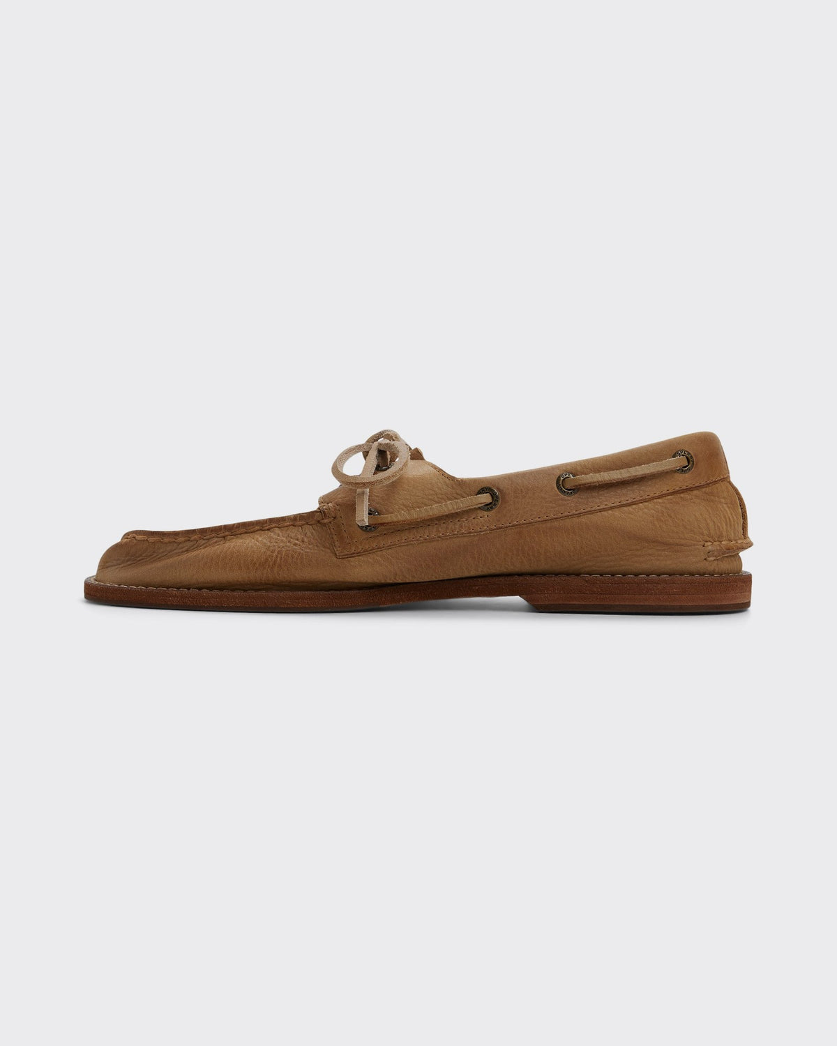 Sperry x Colbo Authentic Original 2-Eye boat shoe in distressed leather, side profile
