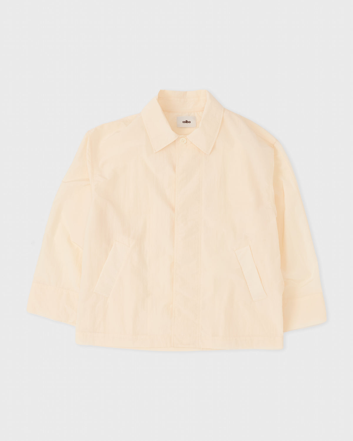 Colbo Storm Jacket in sheer pearl, front, flat lay