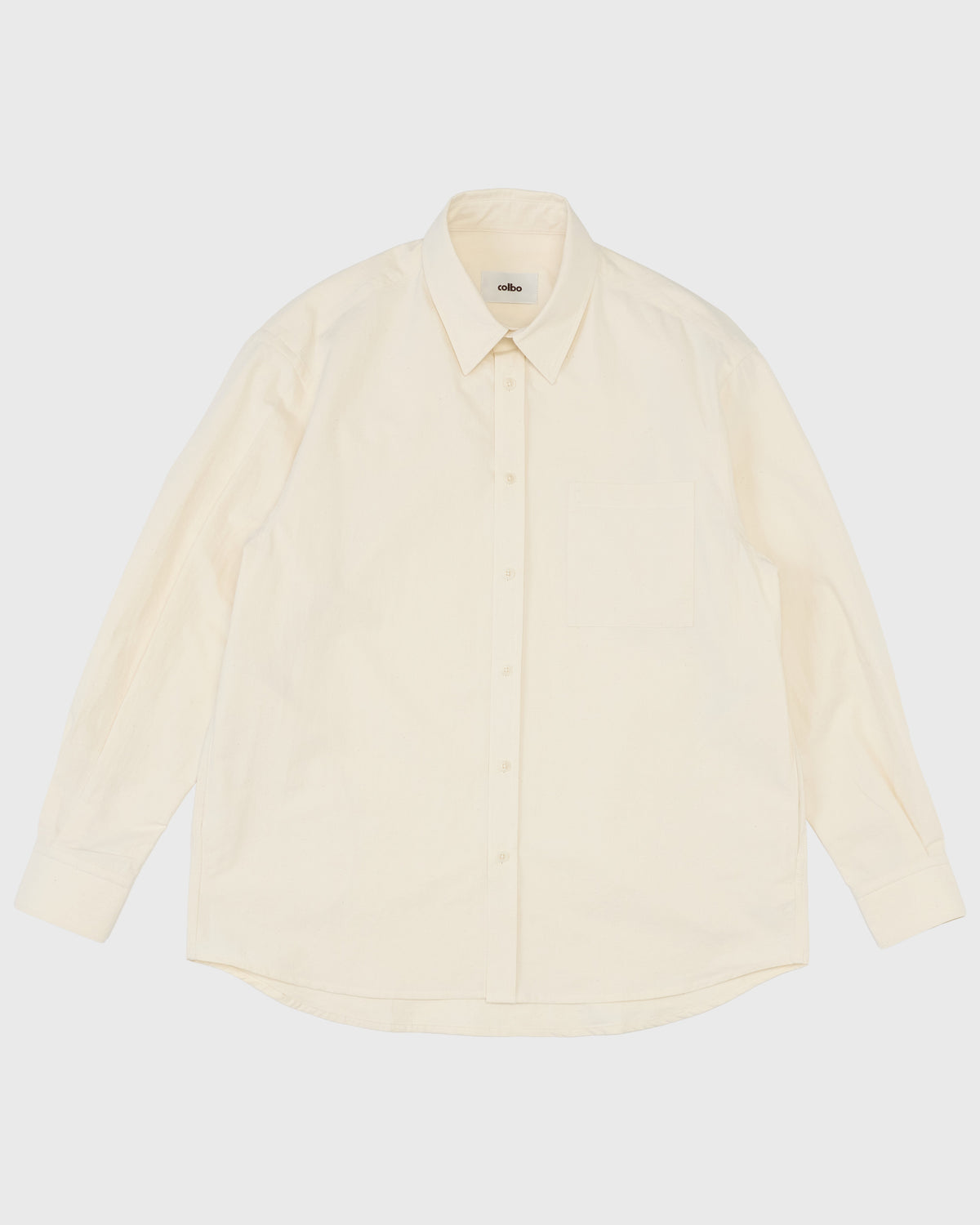 Colbo TK Shirt With Pocket in natural cotton-hemp, front, flat lay