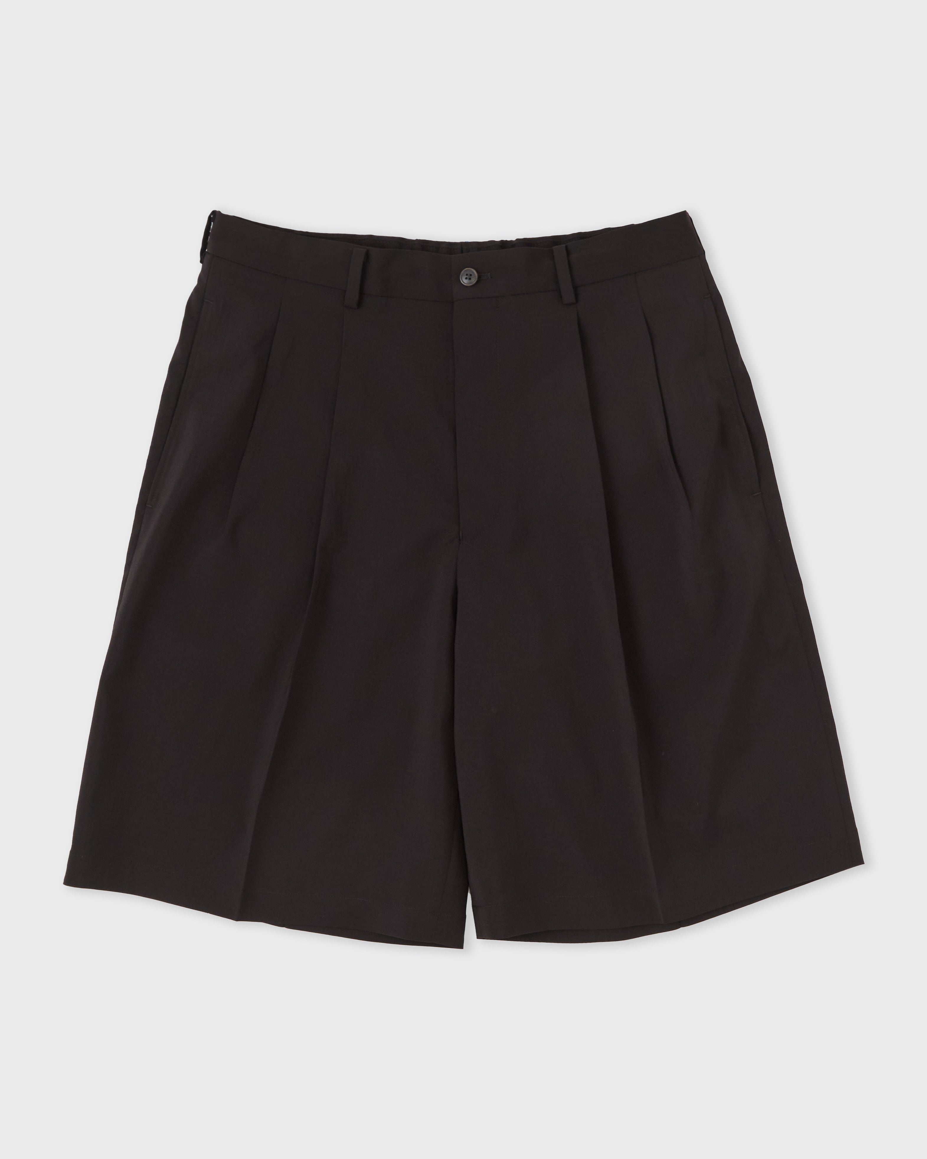 Double Pleated Shorts, Brown – Colbo