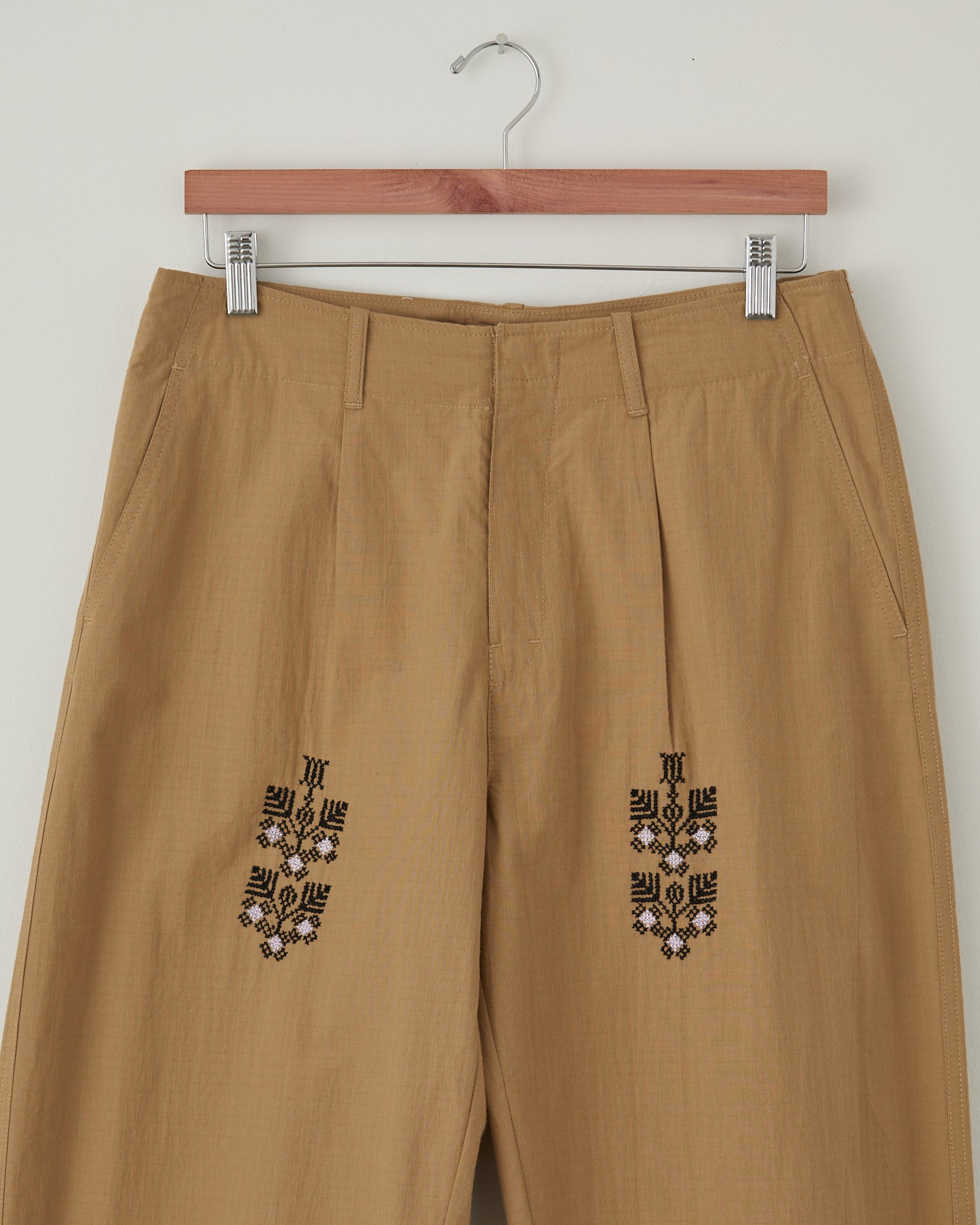 Qrunful Cotton Ripstop Trousers - Brown